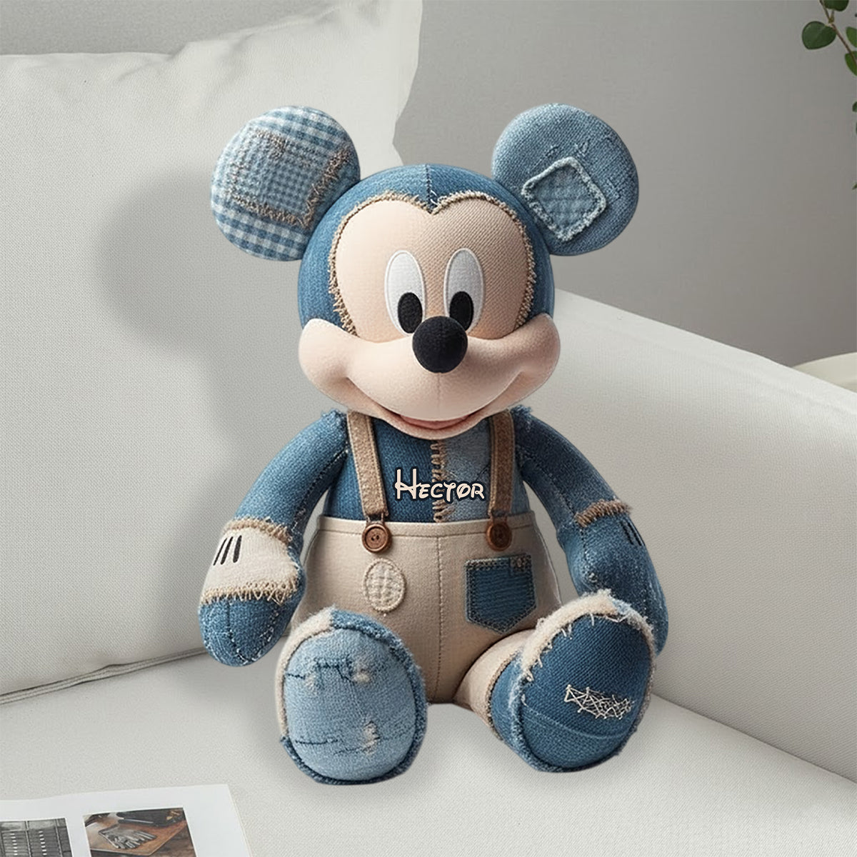 Cartoon Magical Mouse - Personalized Mouse Faux Fur Shaped Pillow
