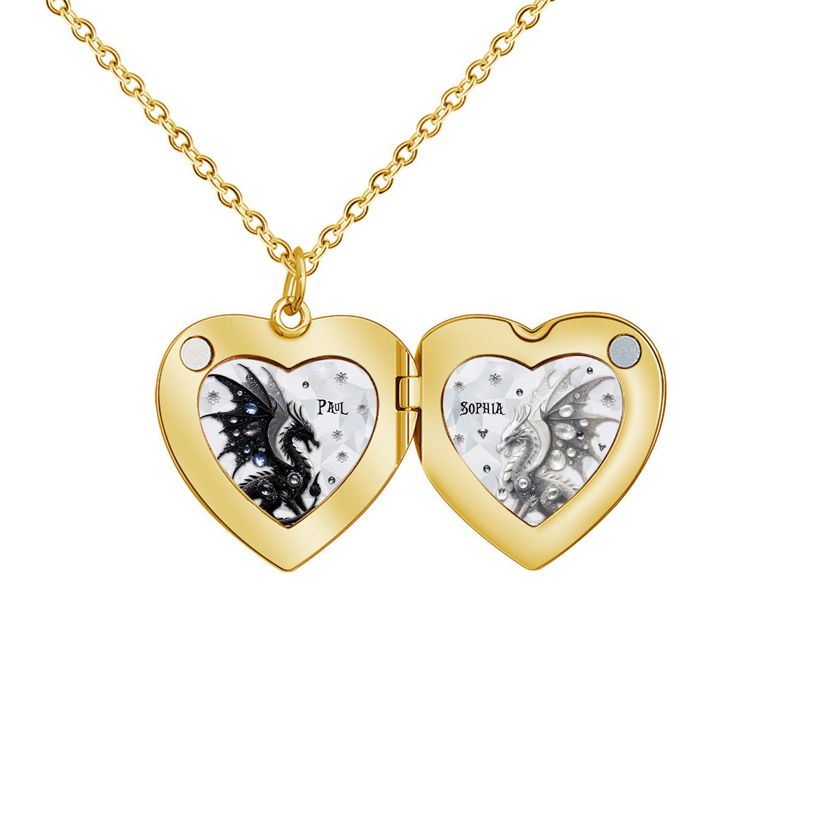 Together Since - Personalized Dragon Locket Pendant Necklace