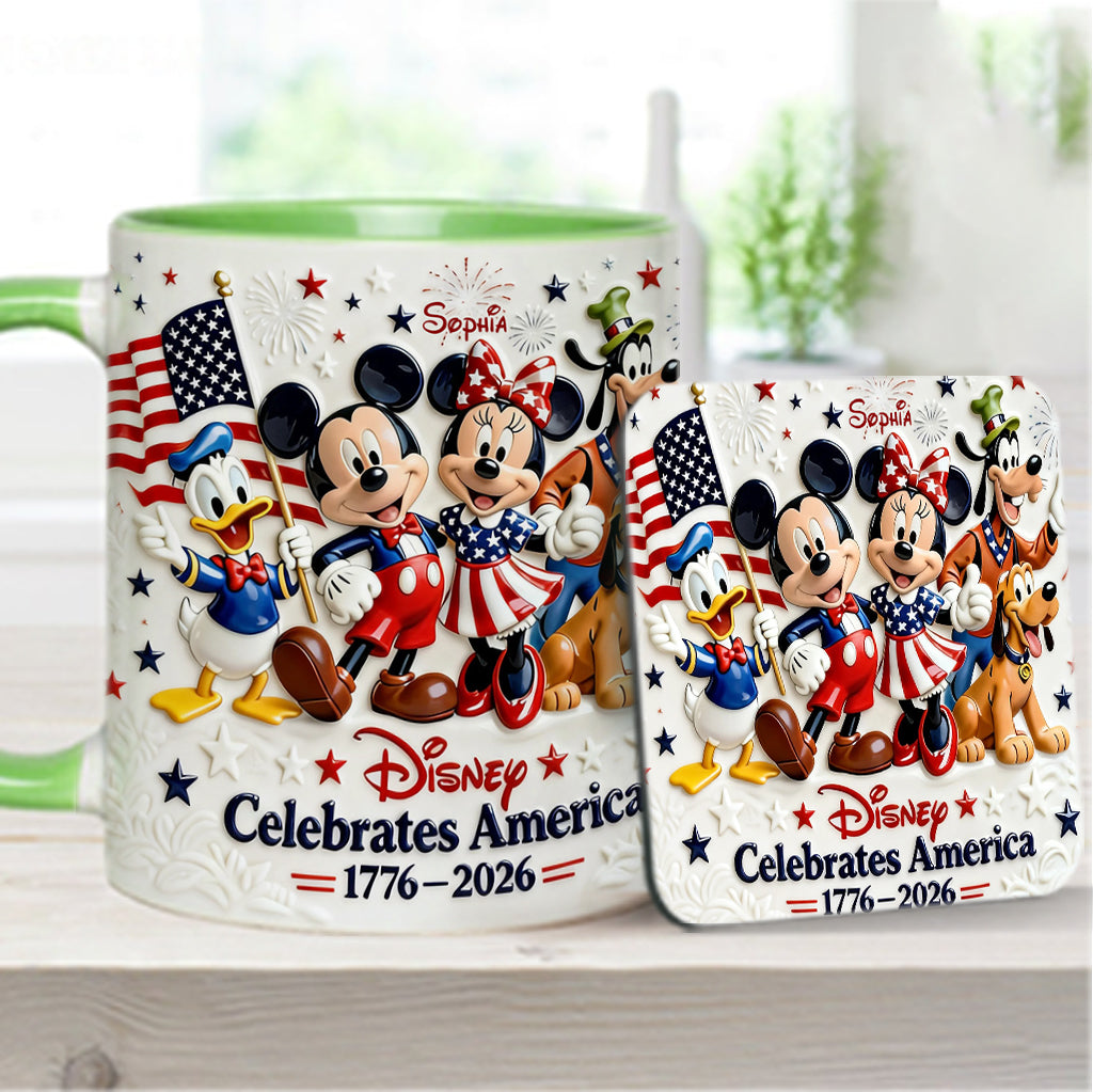 Celebrate USA’s 250th Anniversary - Personalized Mouse Accent Mug & Coaster