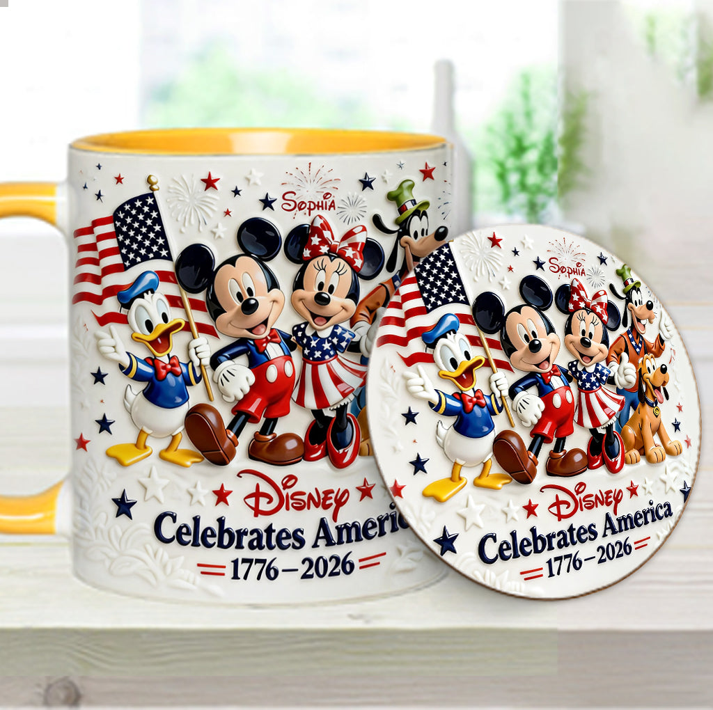 Celebrate USA’s 250th Anniversary - Personalized Mouse Accent Mug & Coaster