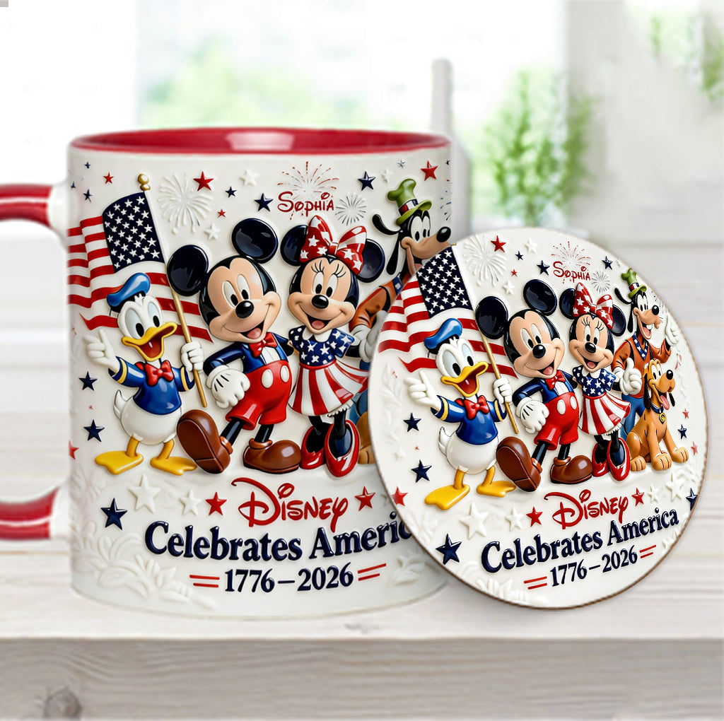 Celebrate USA’s 250th Anniversary - Personalized Mouse Accent Mug & Coaster