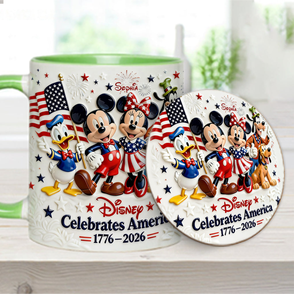 Celebrate USA’s 250th Anniversary - Personalized Mouse Accent Mug & Coaster