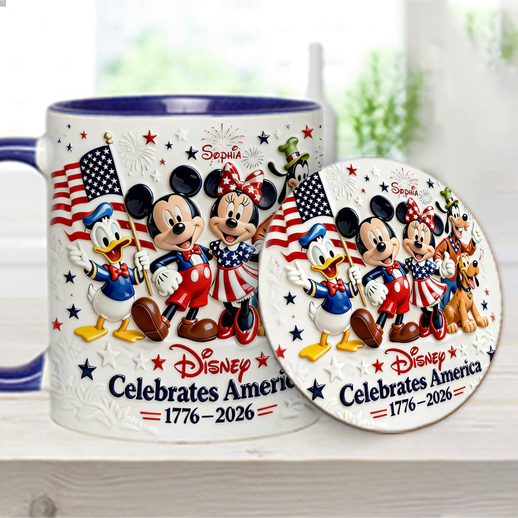 Celebrate USA’s 250th Anniversary - Personalized Mouse Accent Mug & Coaster