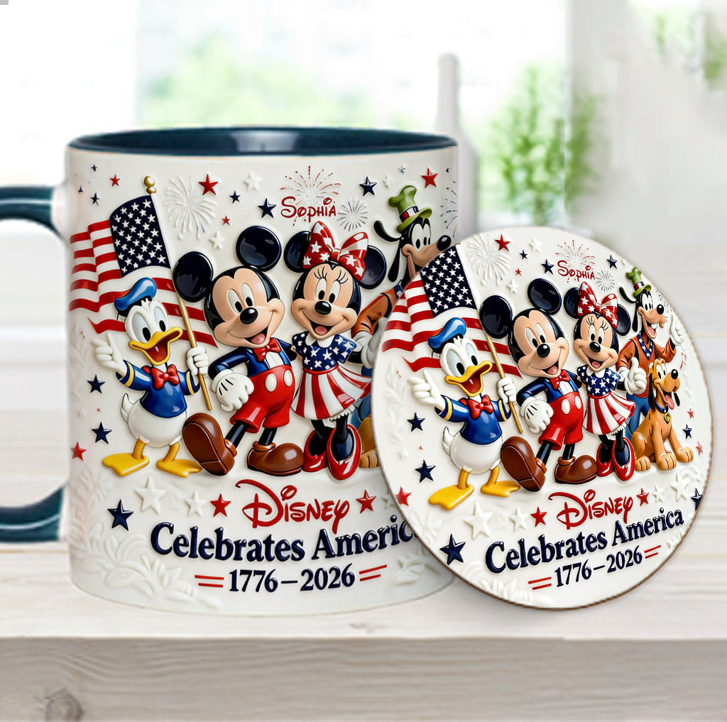 Celebrate USA’s 250th Anniversary - Personalized Mouse Accent Mug & Coaster