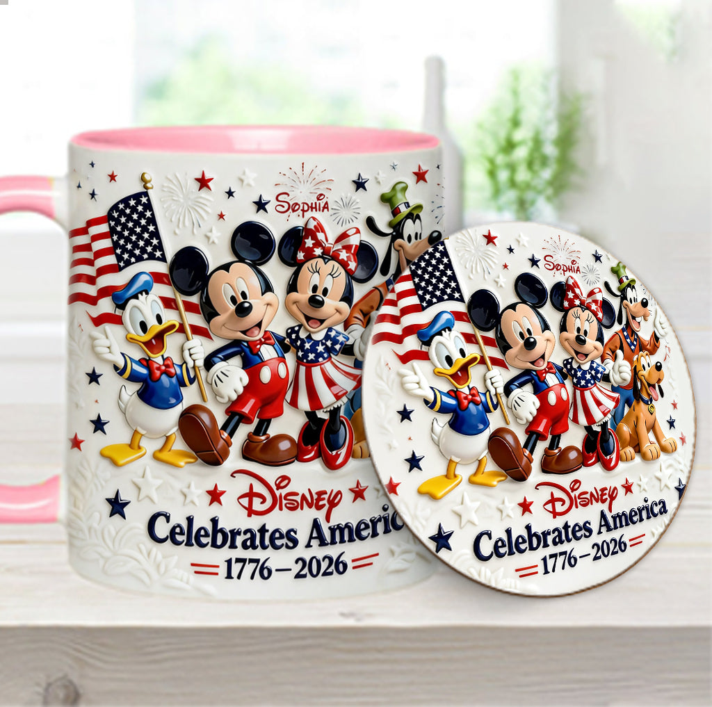 Celebrate USA’s 250th Anniversary - Personalized Mouse Accent Mug & Coaster