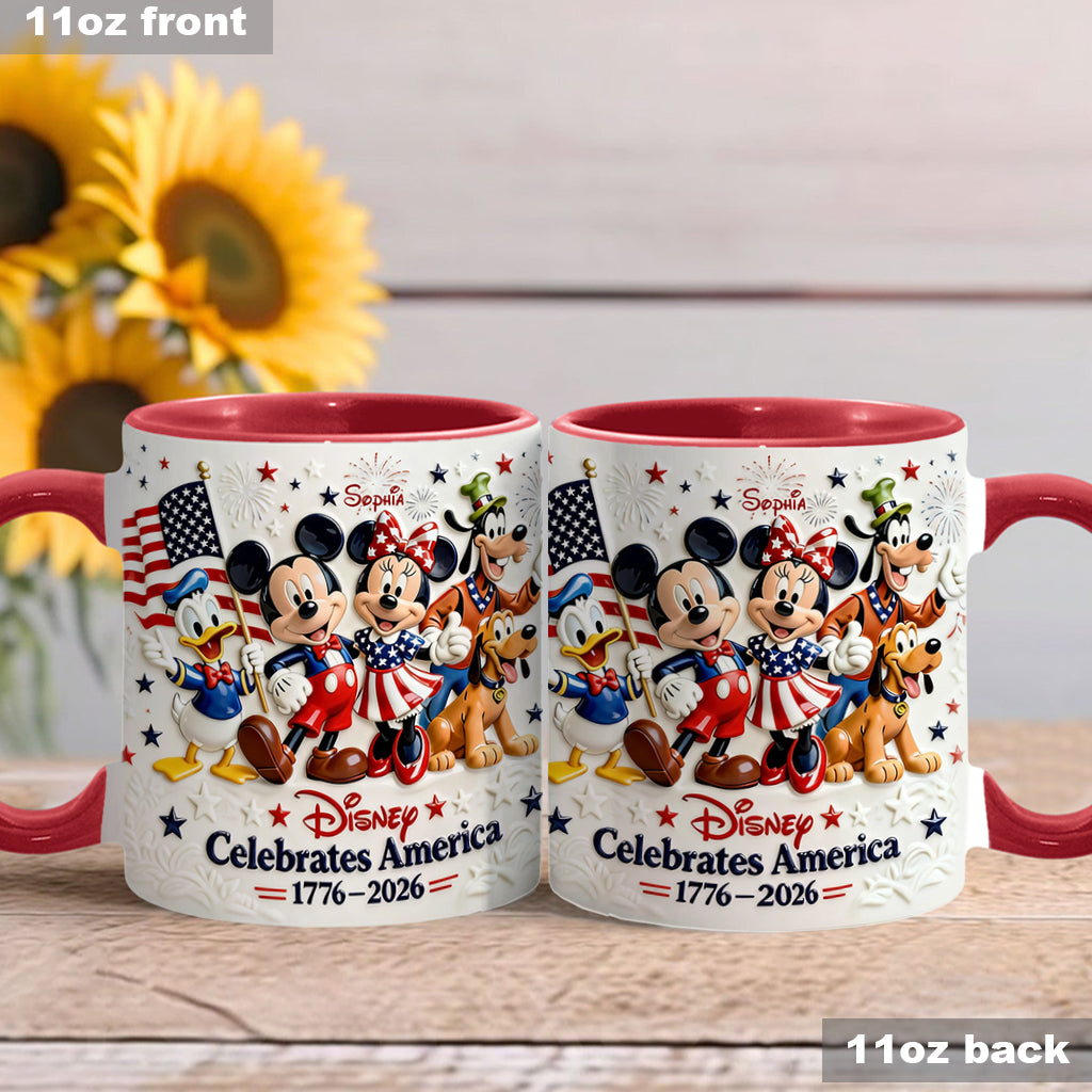 Celebrate USA’s 250th Anniversary - Personalized Mouse Accent Mug & Coaster