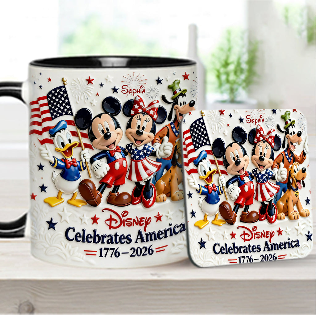 Celebrate USA’s 250th Anniversary - Personalized Mouse Accent Mug & Coaster