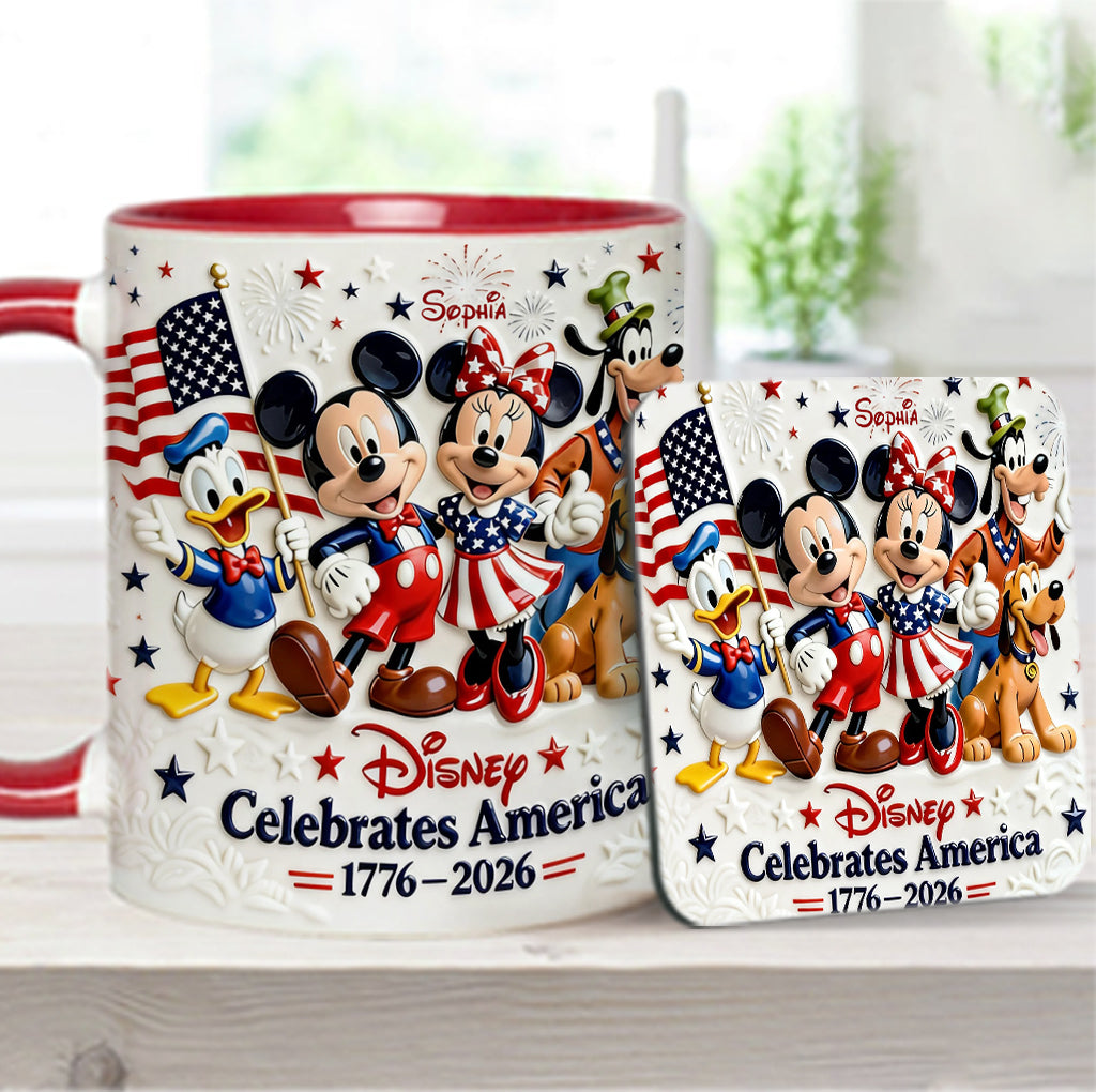 Celebrate USA’s 250th Anniversary - Personalized Mouse Accent Mug & Coaster