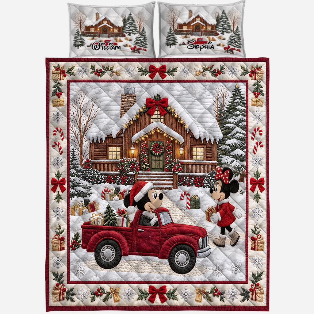 Merry Christmas - Personalized Mouse Quilt Set
