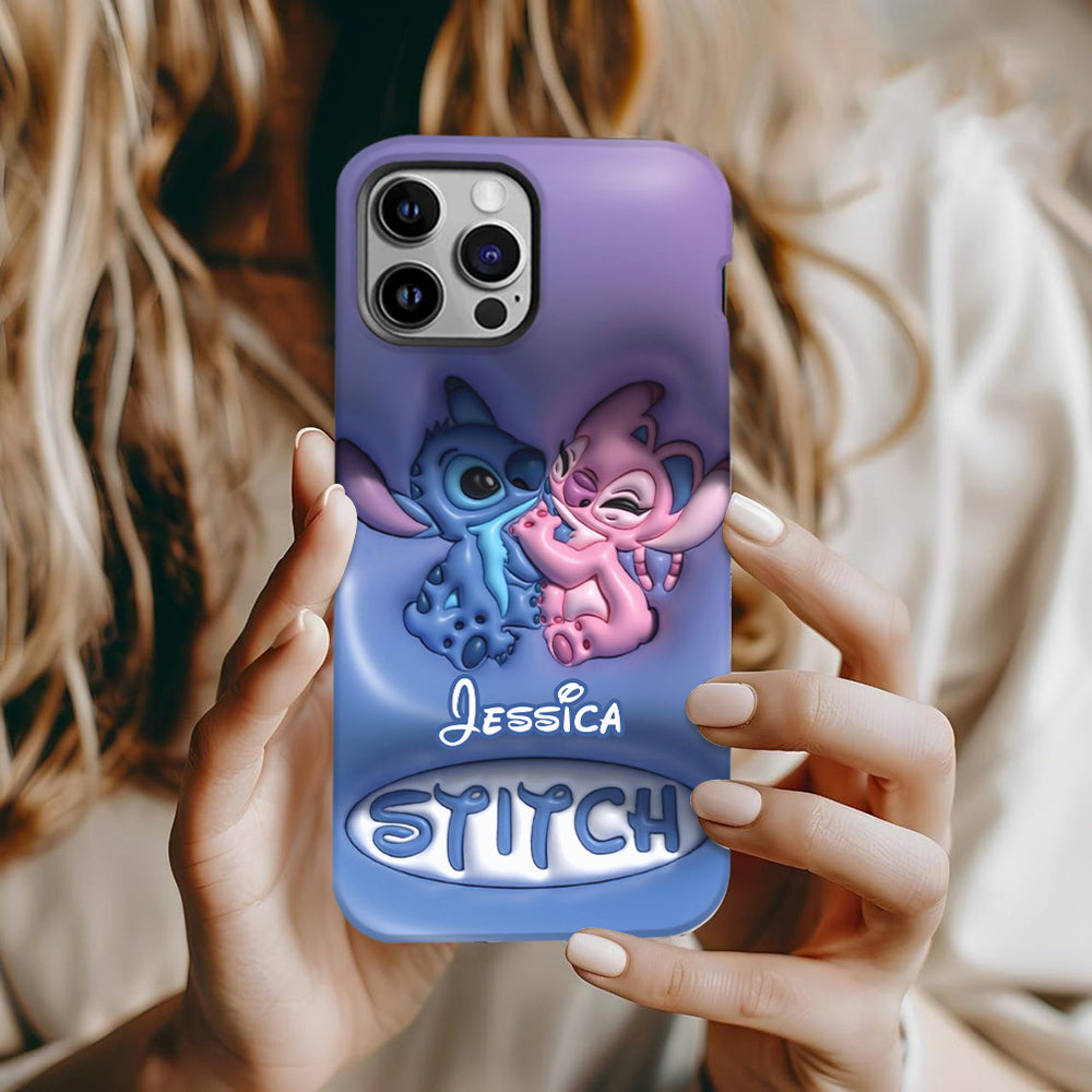 Cute Blue and Pink Alien - Personalized Ohana Full Print Phone Case