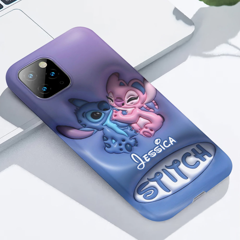 Cute Blue and Pink Alien - Personalized Ohana Full Print Phone Case