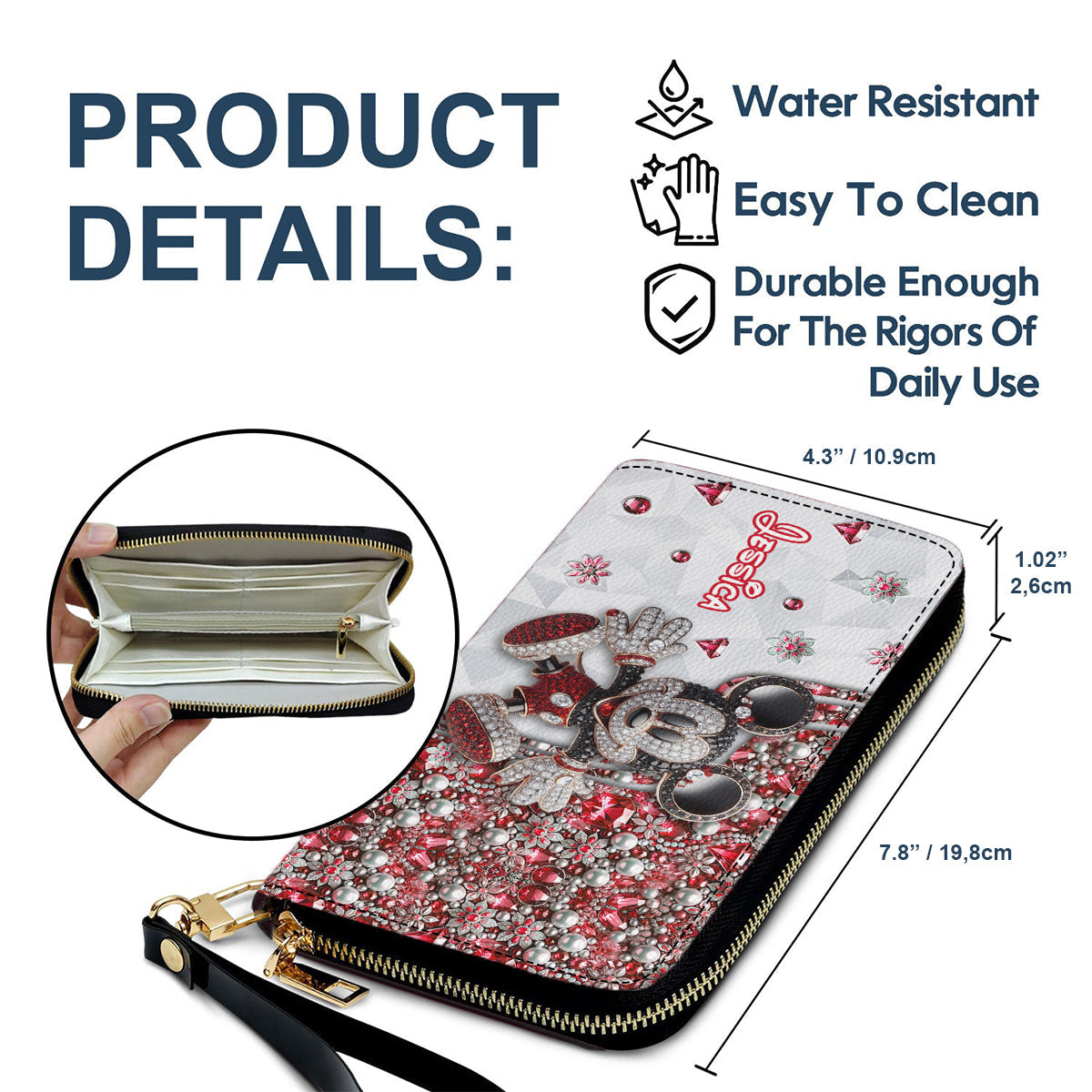 Magical Mouse - Personalized Mouse Leather Long Wallet