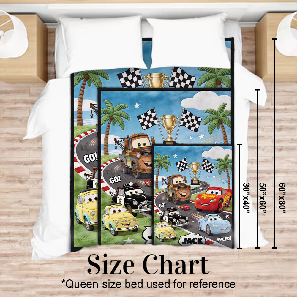 Kid Loves Cars - Personalized Racing Lover Blanket