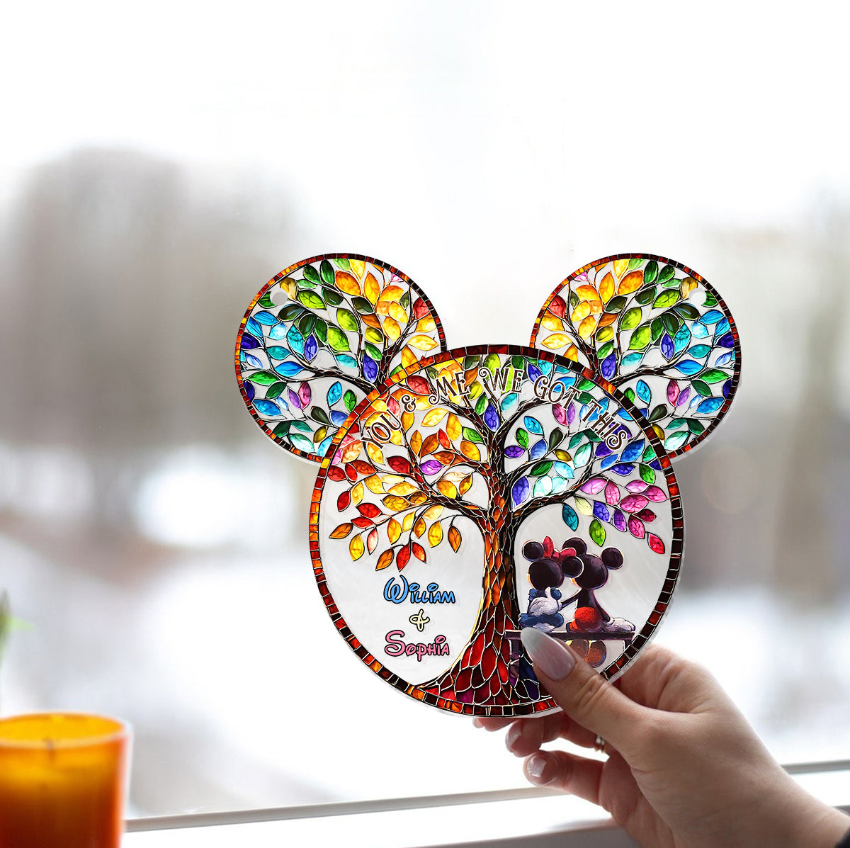 You And Me We Got This - Personalized Mouse Window Hanging Suncatcher Ornament