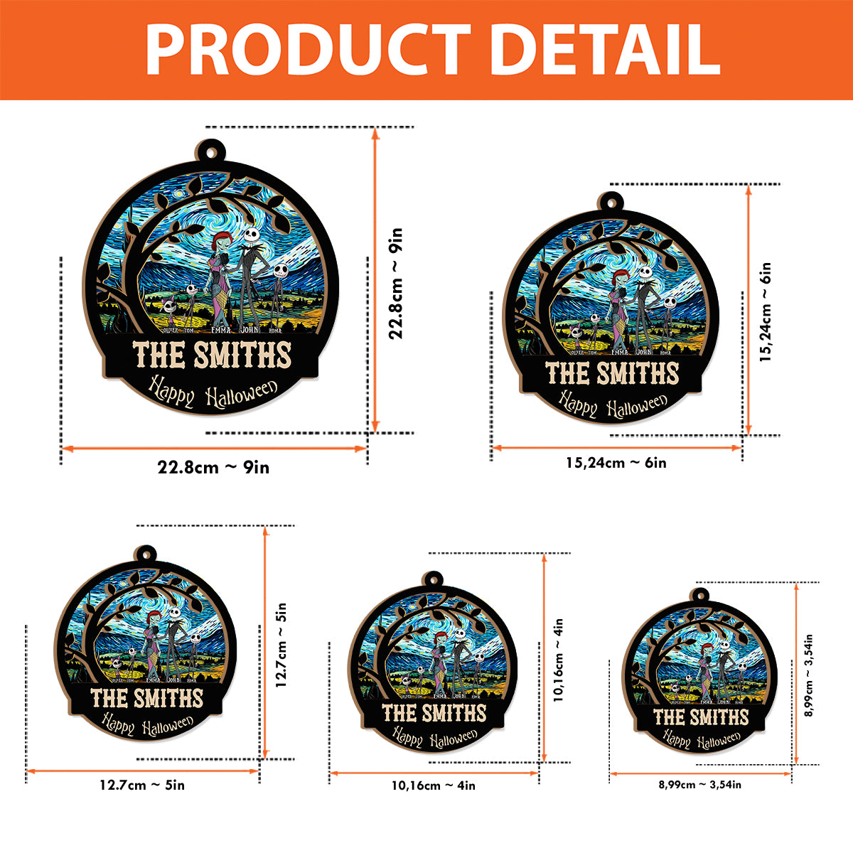 Nightmares Starry Night - Personalized Nightmare 2 Layered Window Hanging Suncatcher