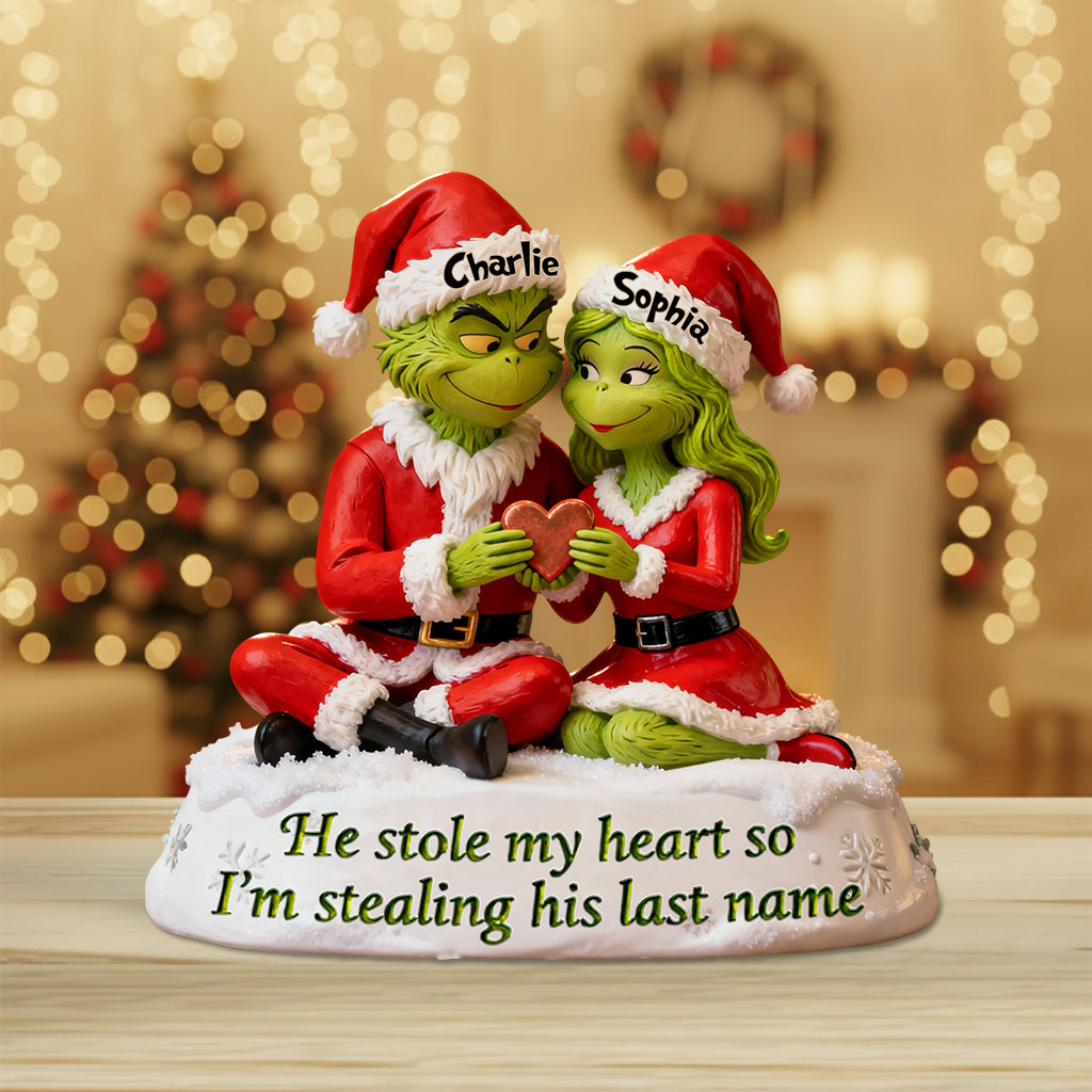 He Steal My Heart - Personalized Stole Christmas Custom Shaped Acrylic Plaque