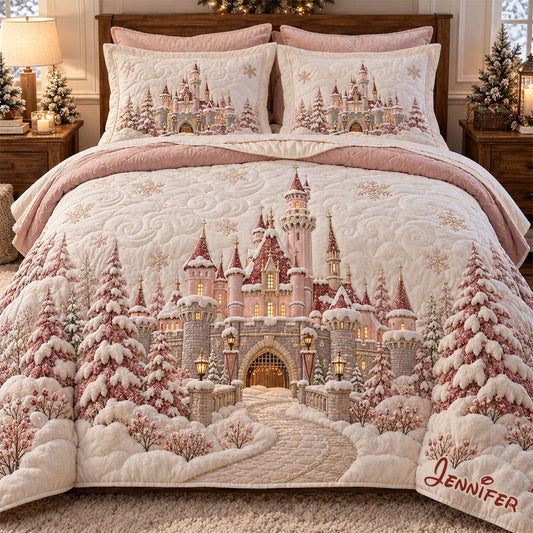 Christmas Magical Castle - Personalized Dream Trip Quilt Set