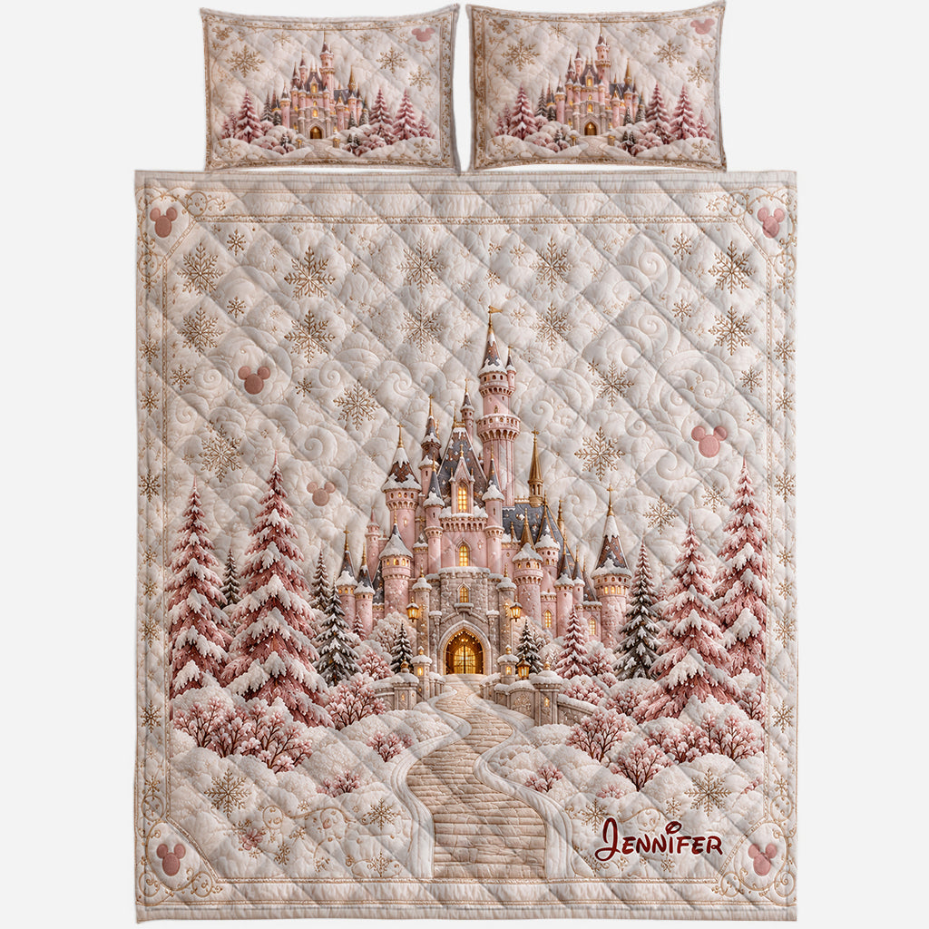 Christmas Magical Castle - Personalized Dream Trip Quilt Set