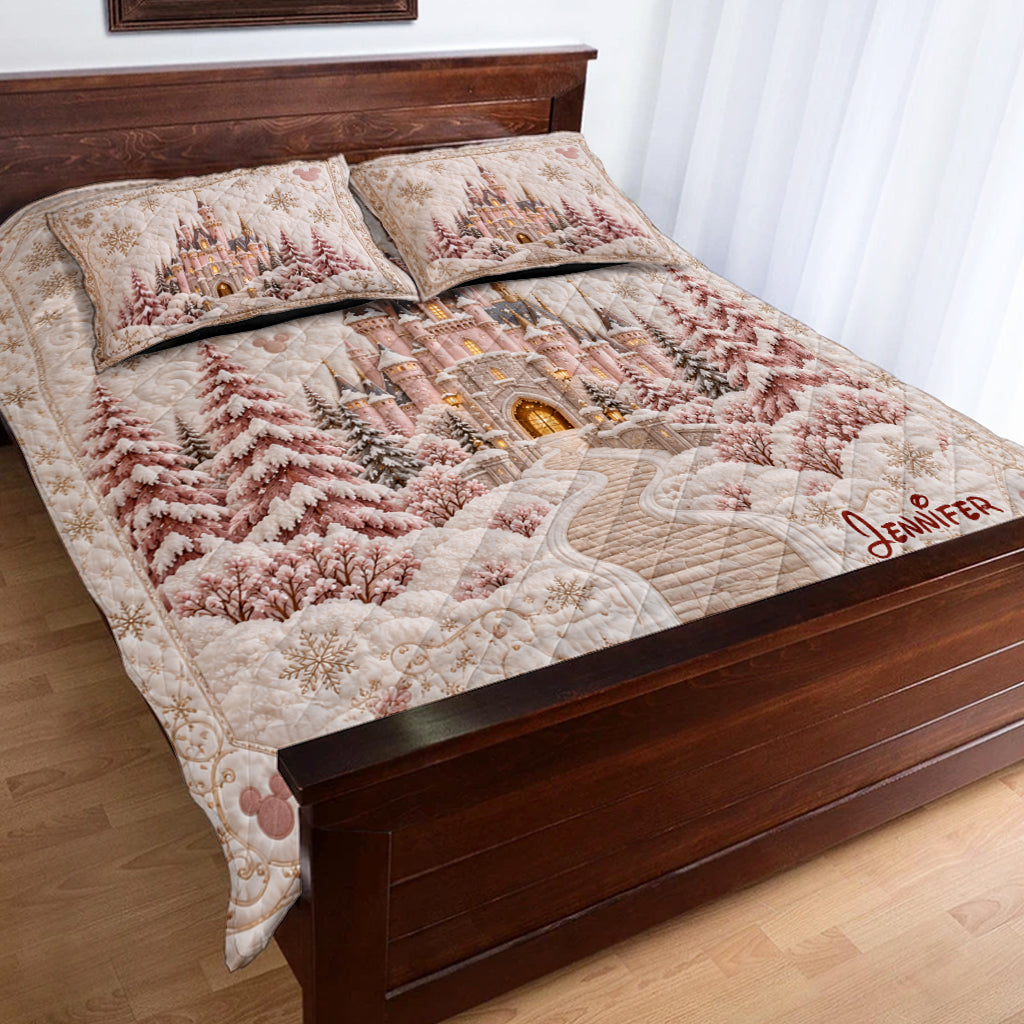 Christmas Magical Castle - Personalized Dream Trip Quilt Set