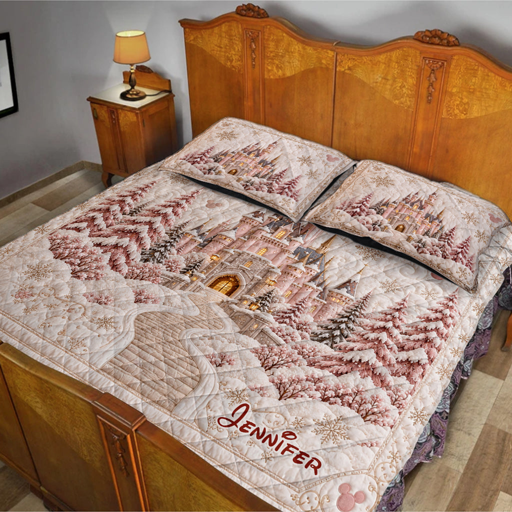 Christmas Magical Castle - Personalized Dream Trip Quilt Set