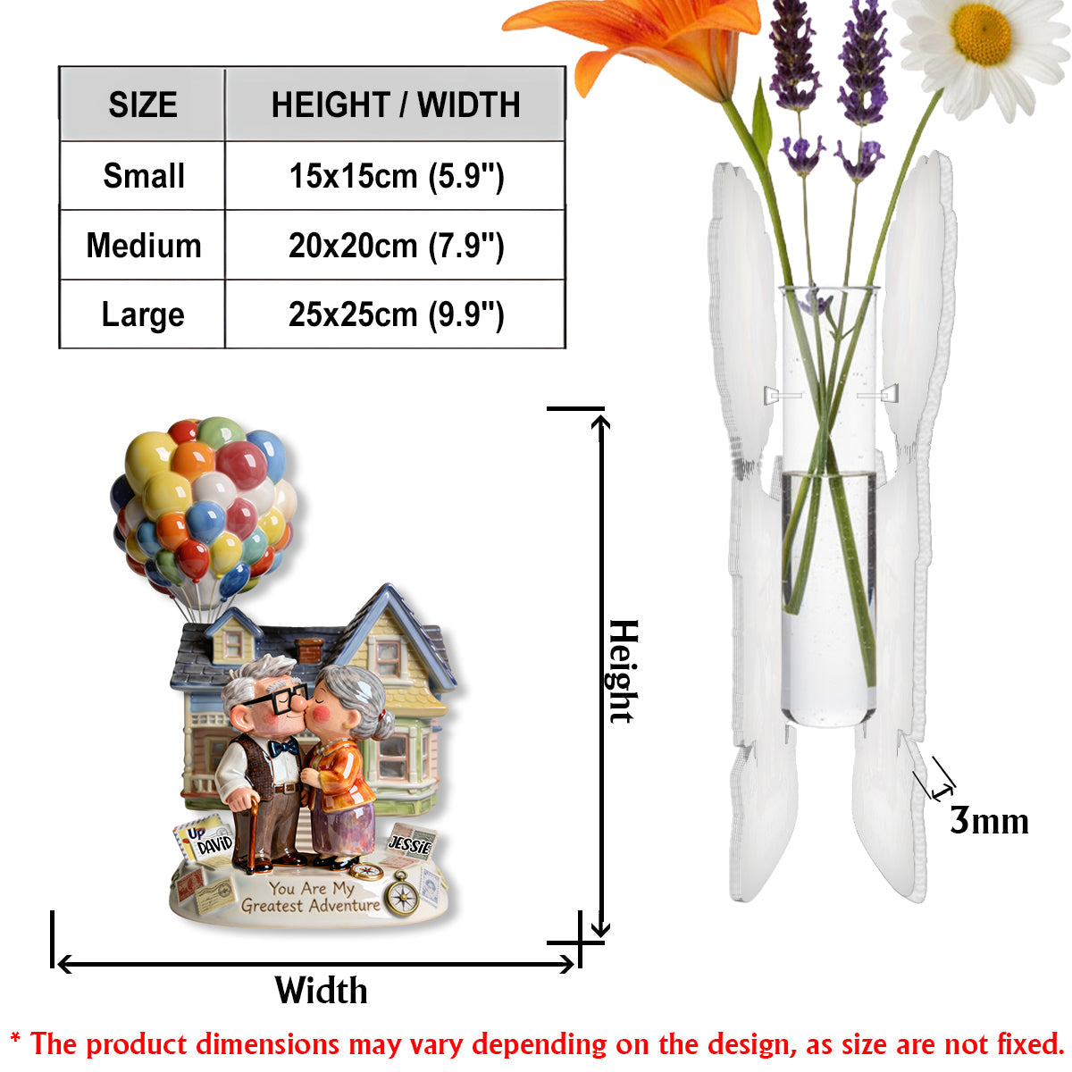 You Are My Greatest Adventure - Personalized Couple Custom Shape Acrylic Flower Vase