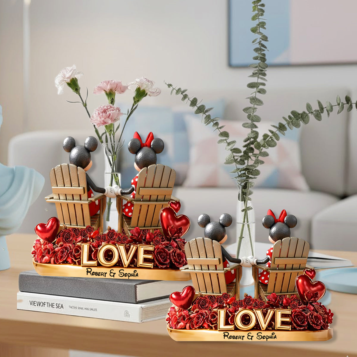 Together Forever - Personalized Mouse Custom Shape Acrylic Flower Vase