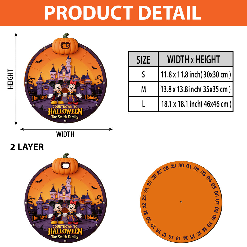 Countdown To Halloween - Personalized Dream Trip Spinner Sign Custom Shape