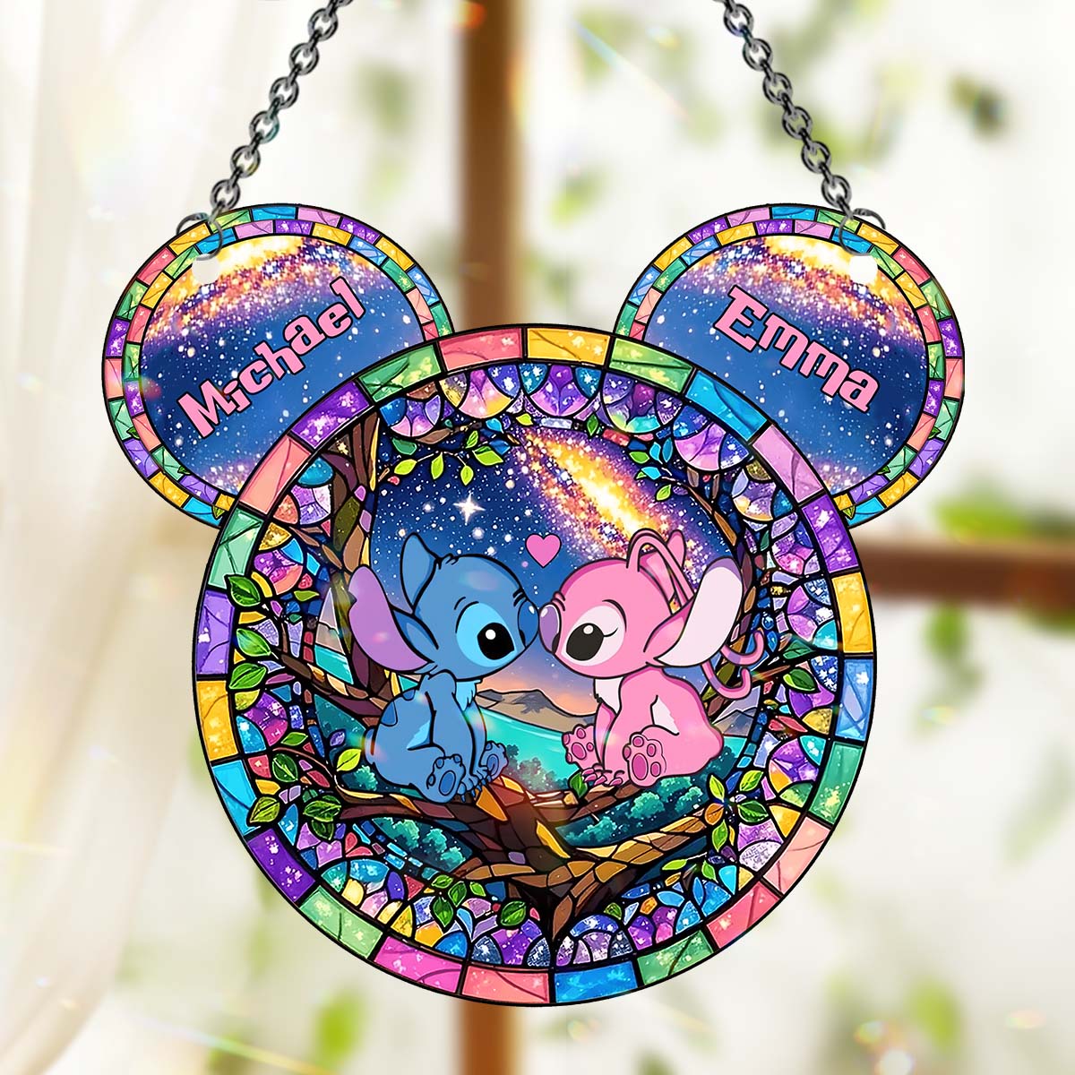 You & Me - Personalized Ohana Window Hanging Suncatcher Ornament