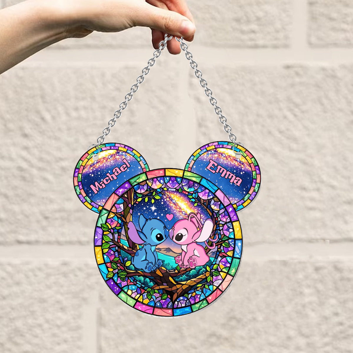 You & Me - Personalized Ohana Window Hanging Suncatcher Ornament