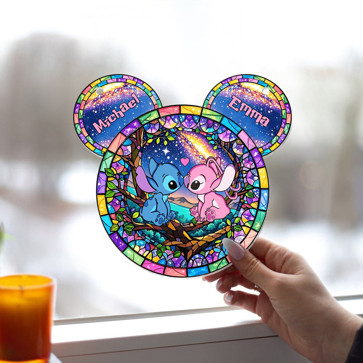 You & Me - Personalized Ohana Window Hanging Suncatcher Ornament