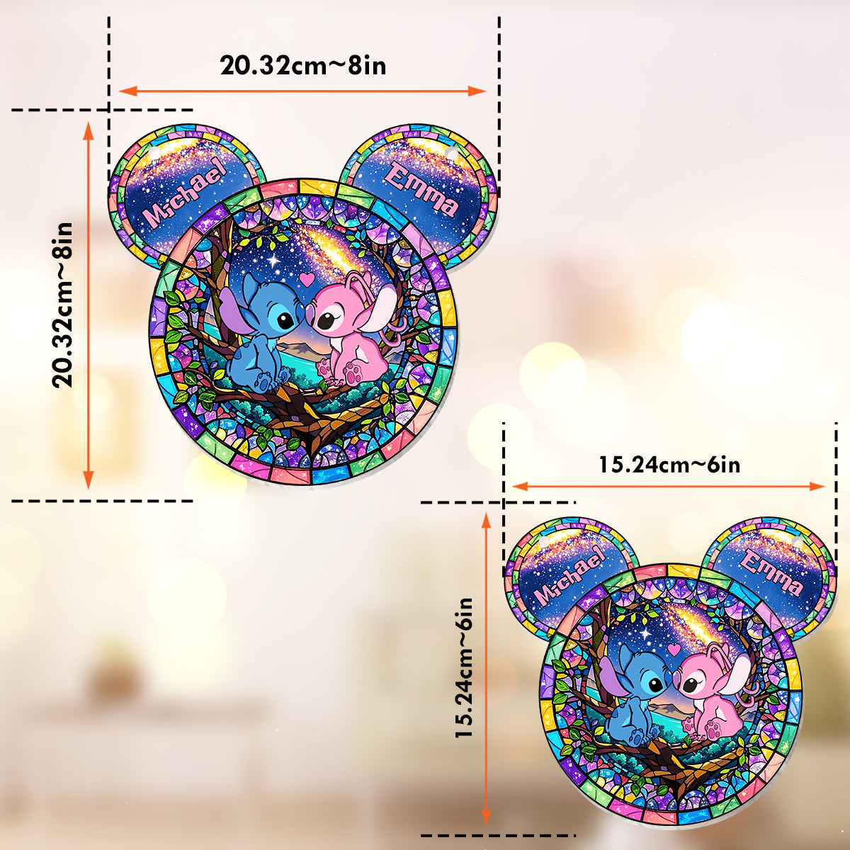 You & Me - Personalized Ohana Window Hanging Suncatcher Ornament