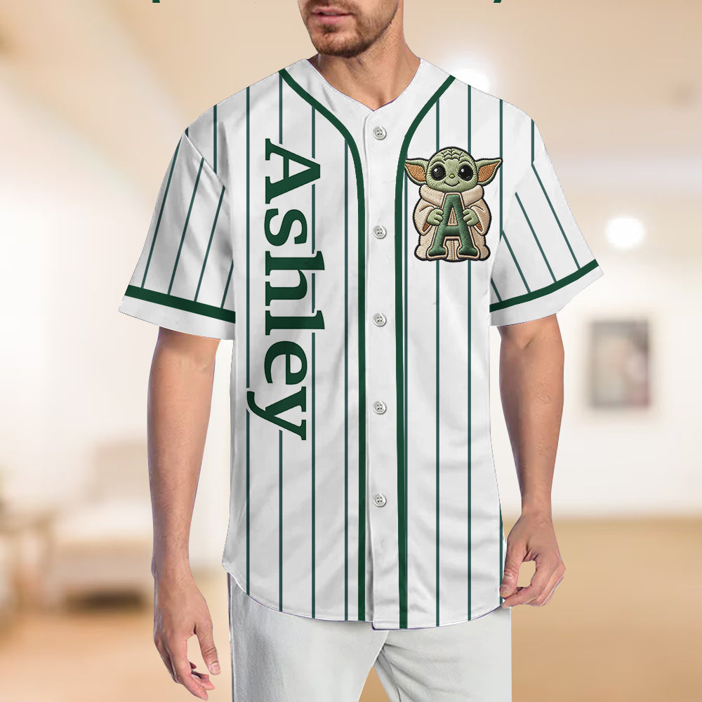 Galaxy Character Alphabet - Personalized The Force Baseball Jersey