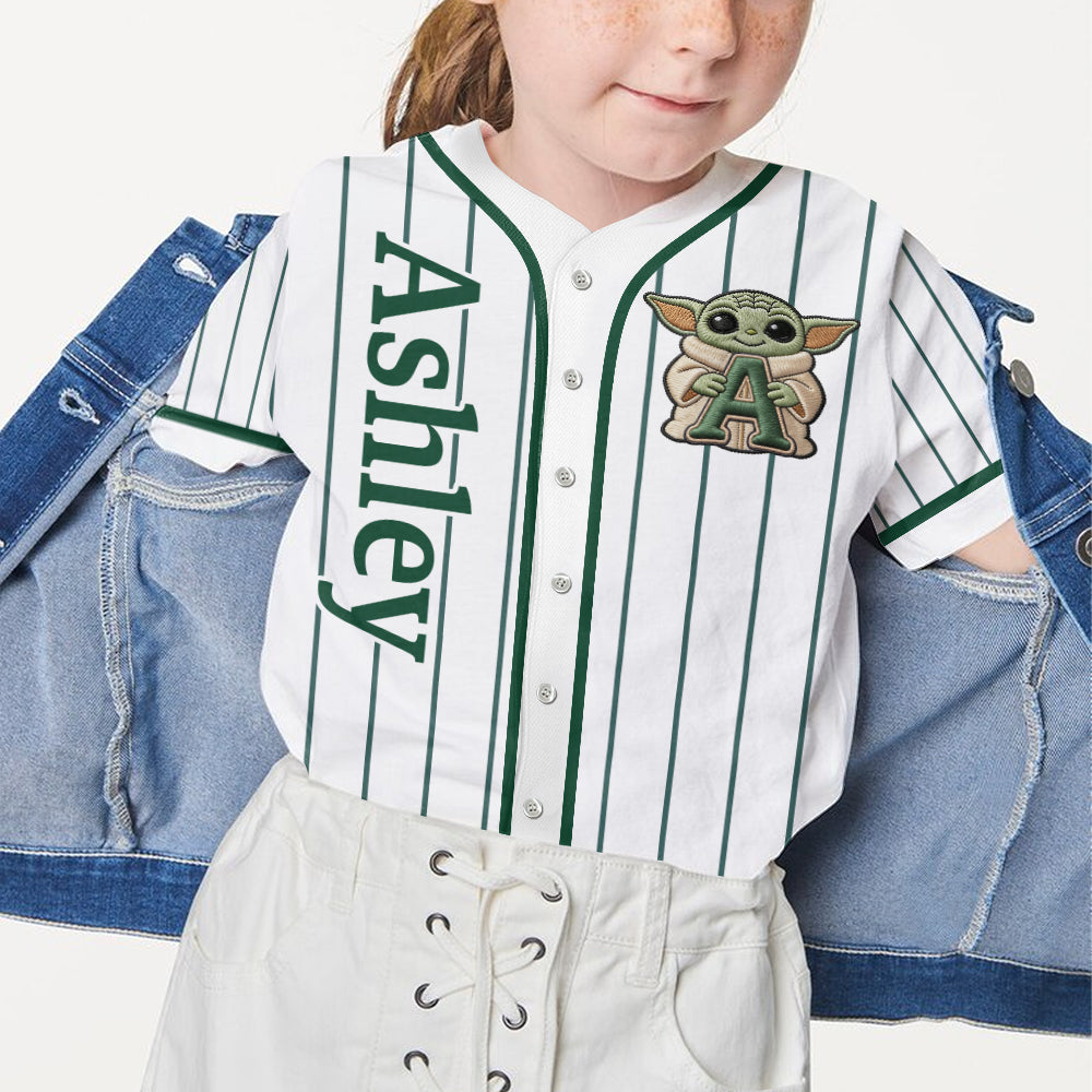 Galaxy Character Alphabet - Personalized The Force Baseball Jersey
