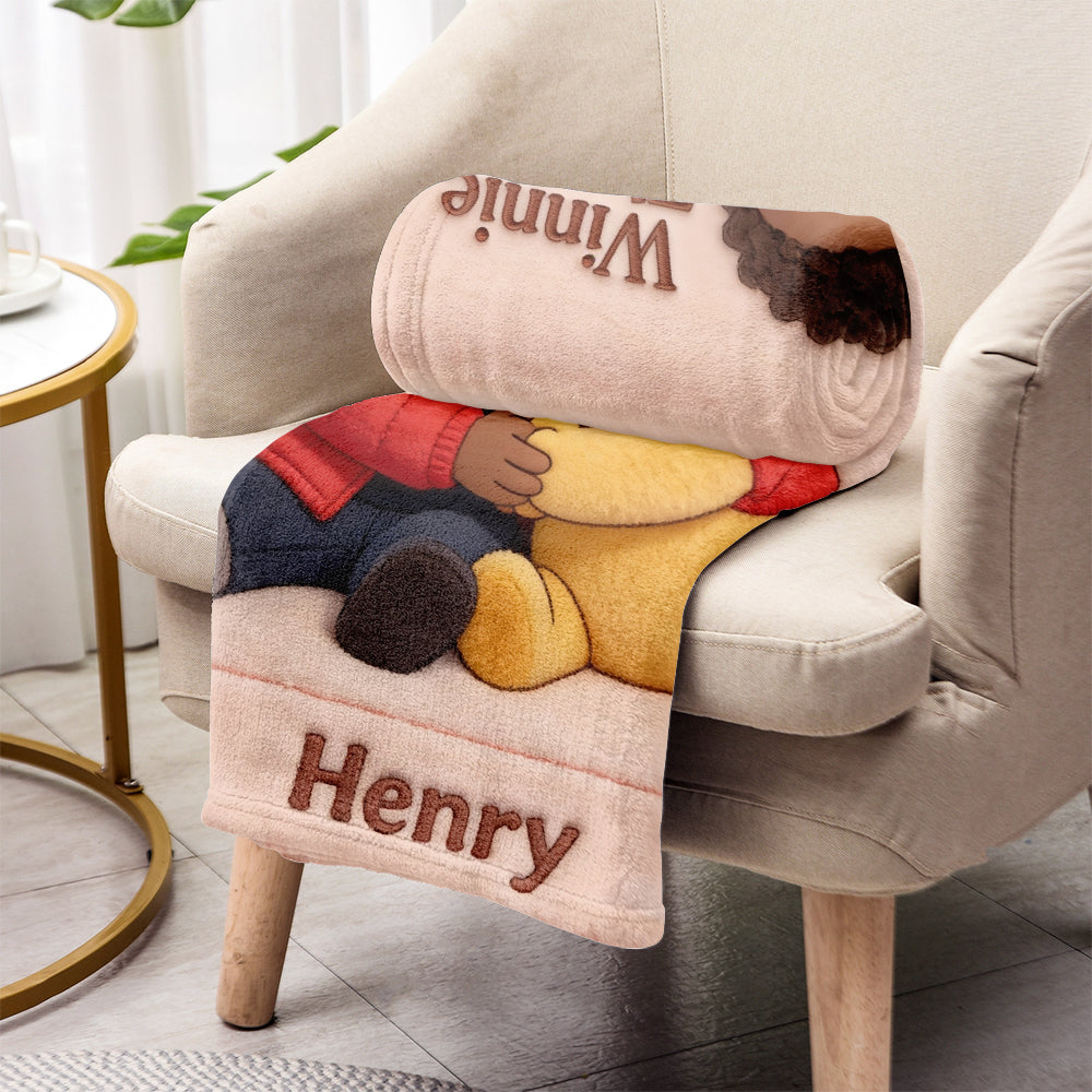 Best Friends - Personalized Yellow Bear Blanket