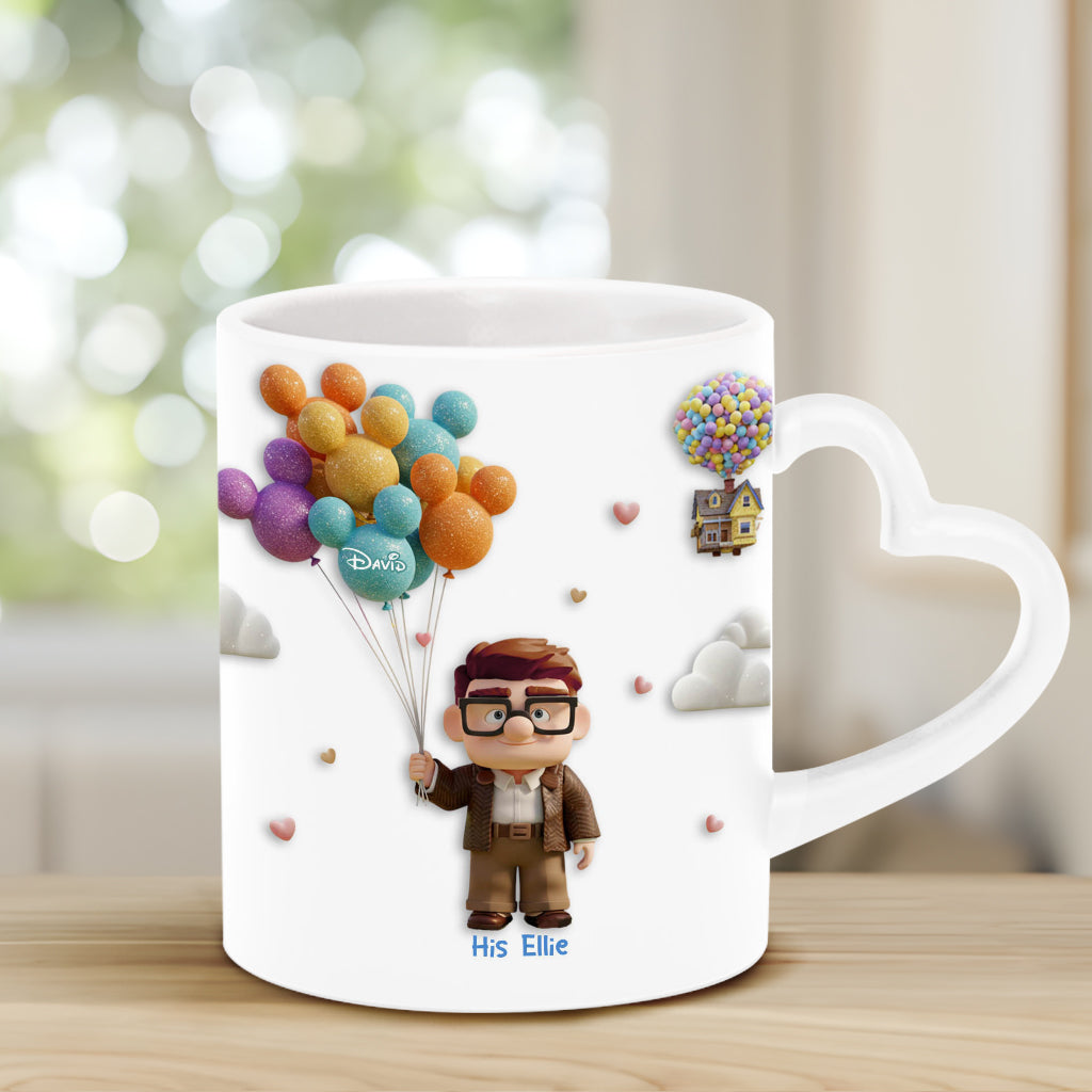 I Love You - Personalized Couple Heart Handle Mug