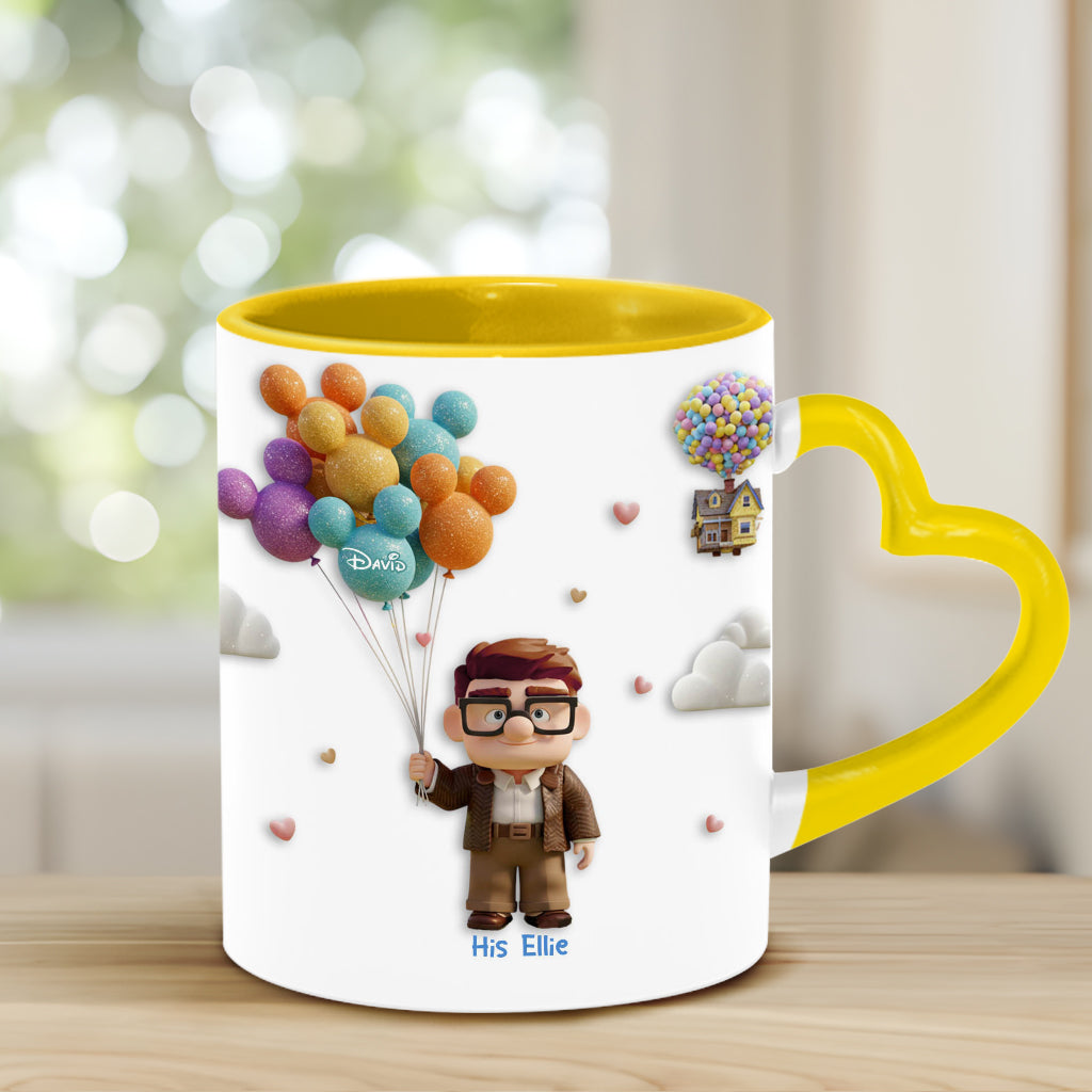 I Love You - Personalized Couple Heart Handle Mug