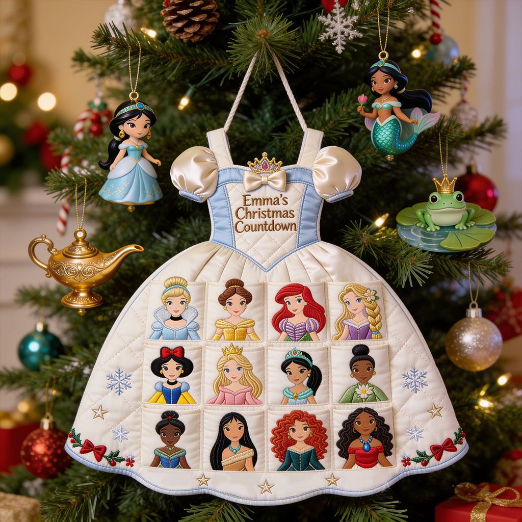 Princess Christmas Magic - Personalized Disney Princess Acrylic Ornament Advent Set