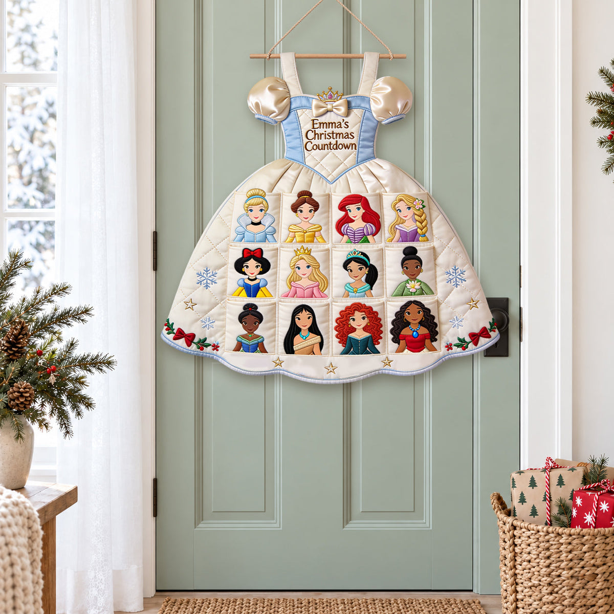 Princess Christmas Magic - Personalized Disney Princess Acrylic Ornament Advent Set