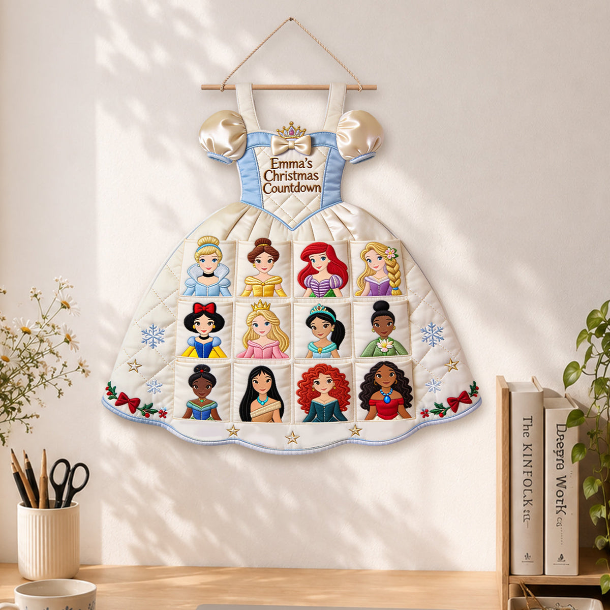 Princess Christmas Magic - Personalized Disney Princess Acrylic Ornament Advent Set