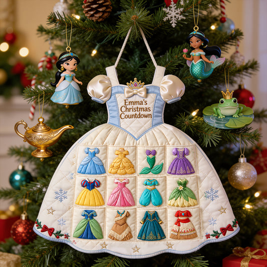 Princess Christmas Magic - Personalized Beautiful Princess Acrylic Ornament Advent Set