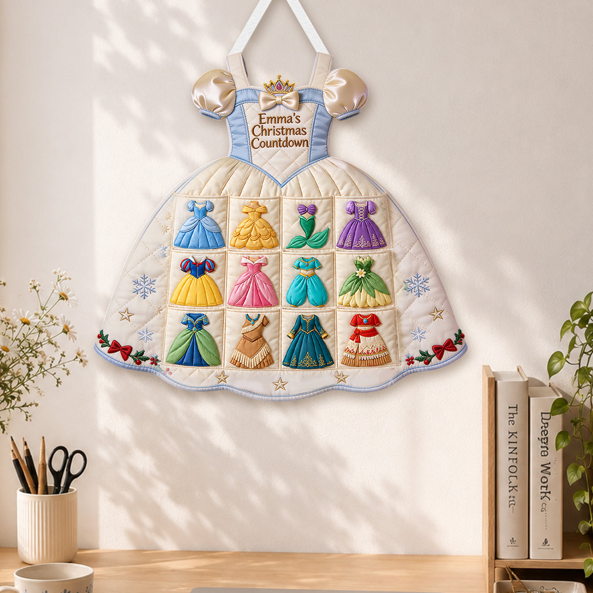Princess Christmas Magic - Personalized Beautiful Princess Acrylic Ornament Advent Set