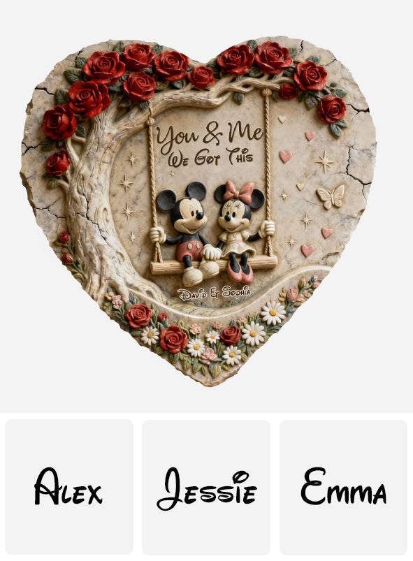 You & Me We Got This - Personalized Mouse Heart Shaped Stone