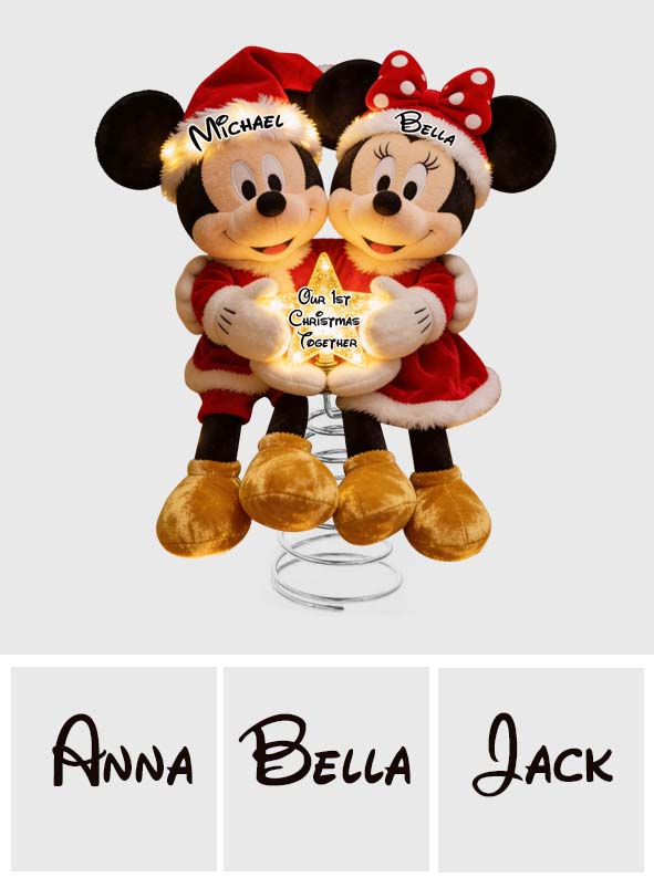 Our 1st Christmas Together - Personalized Mouse LED Light Tree Topper