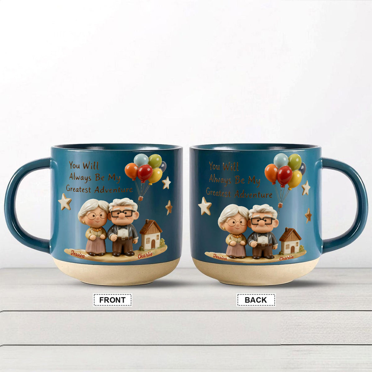 You Will Always Be My Greatest Adventure - Personalized Couple Printed Pottery Mug