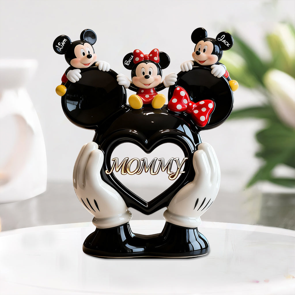 Mommy Mouse Love Heart - Personalized Mouse Custom Shaped Acrylic Plaque