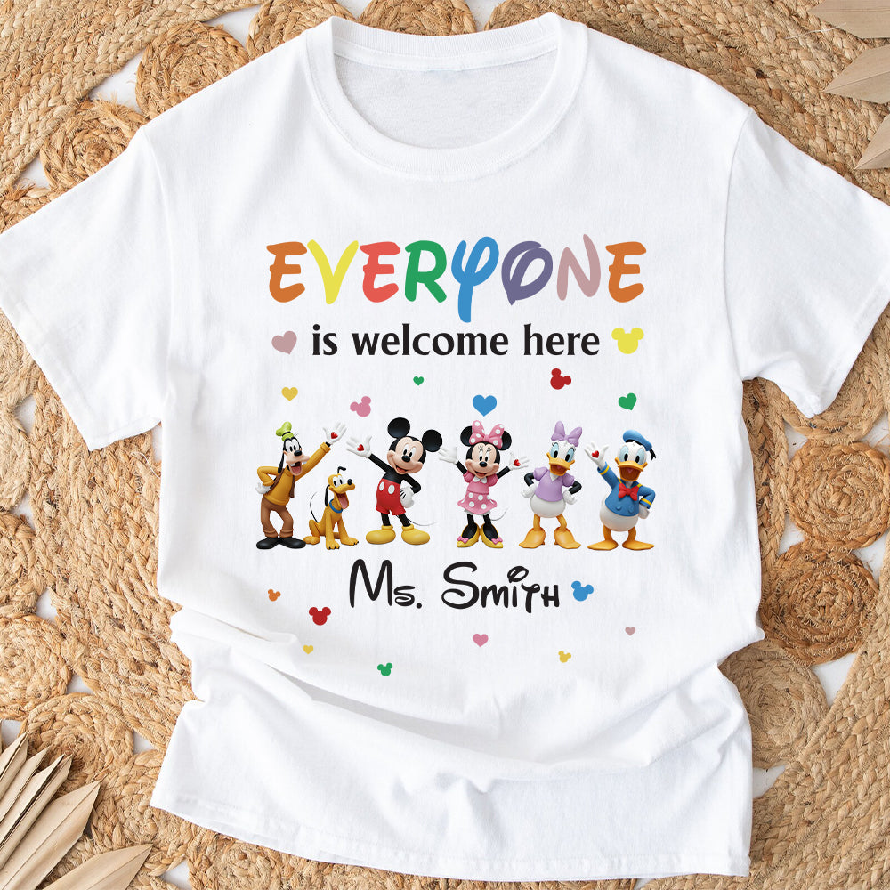 Everyone Is Welcome Here - Personalized Mouse T-shirt And Hoodie