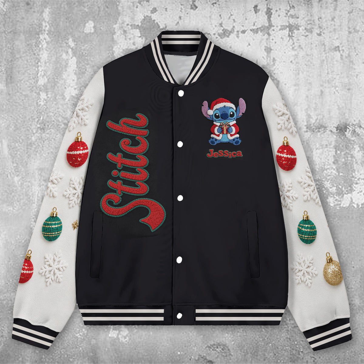 Merry Stitchmas - Personalized Ohana Varsity Jacket