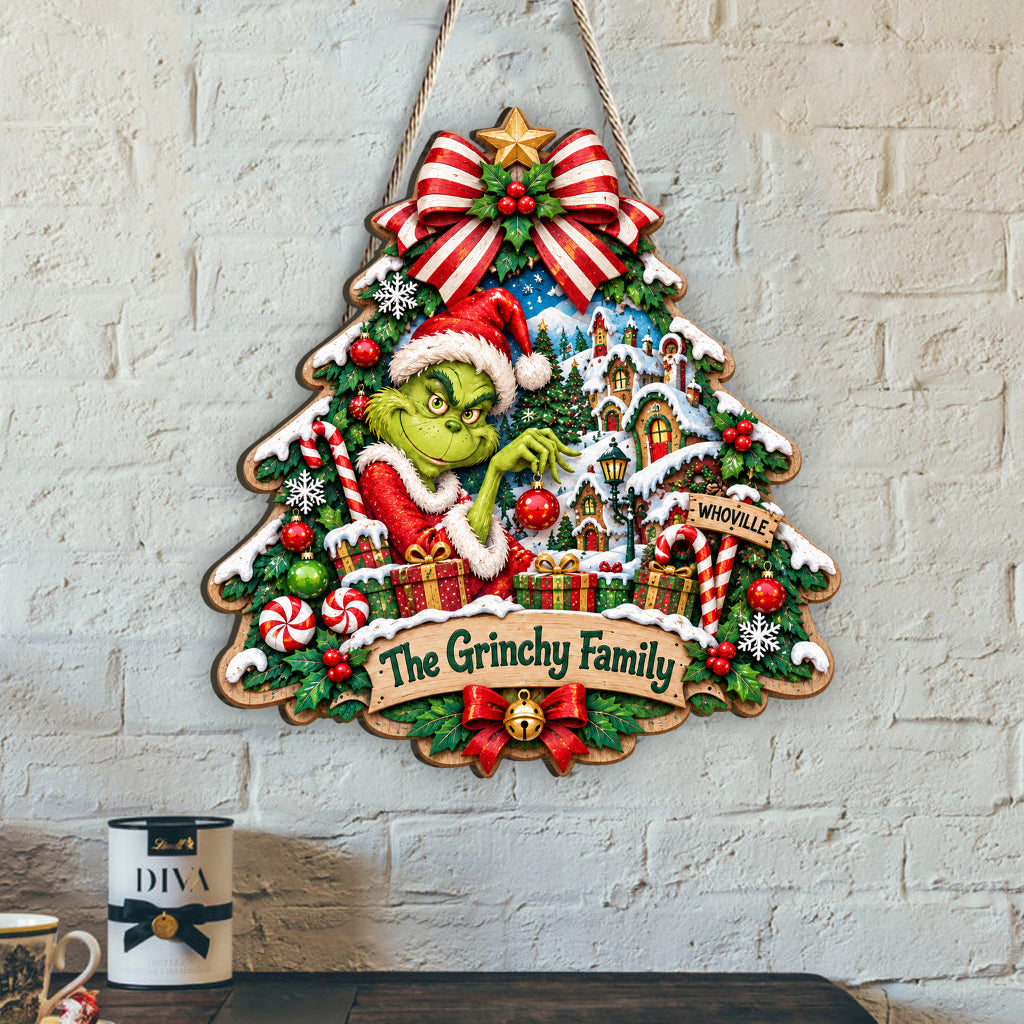 Welcome To Our Christmas House - Personalized Stole Christmas Custom Shaped Wood Sign
