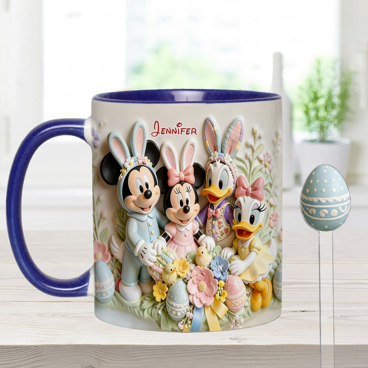 Easter's Day Magical Friends - Personalized Mouse Set Accent Mug with Acrylic Stirrers
