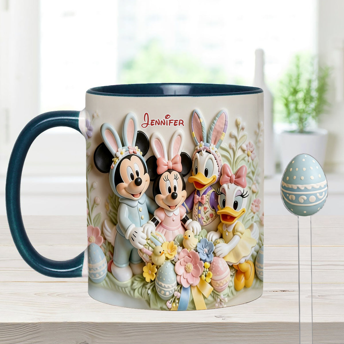Easter's Day Magical Friends - Personalized Mouse Set Accent Mug with Acrylic Stirrers